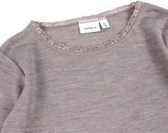 Name It purple dove hulmønster bluse merinould